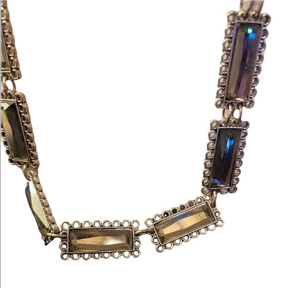 NWOT Club Monaco metal necklace with ribbon - Picture 3 of 10